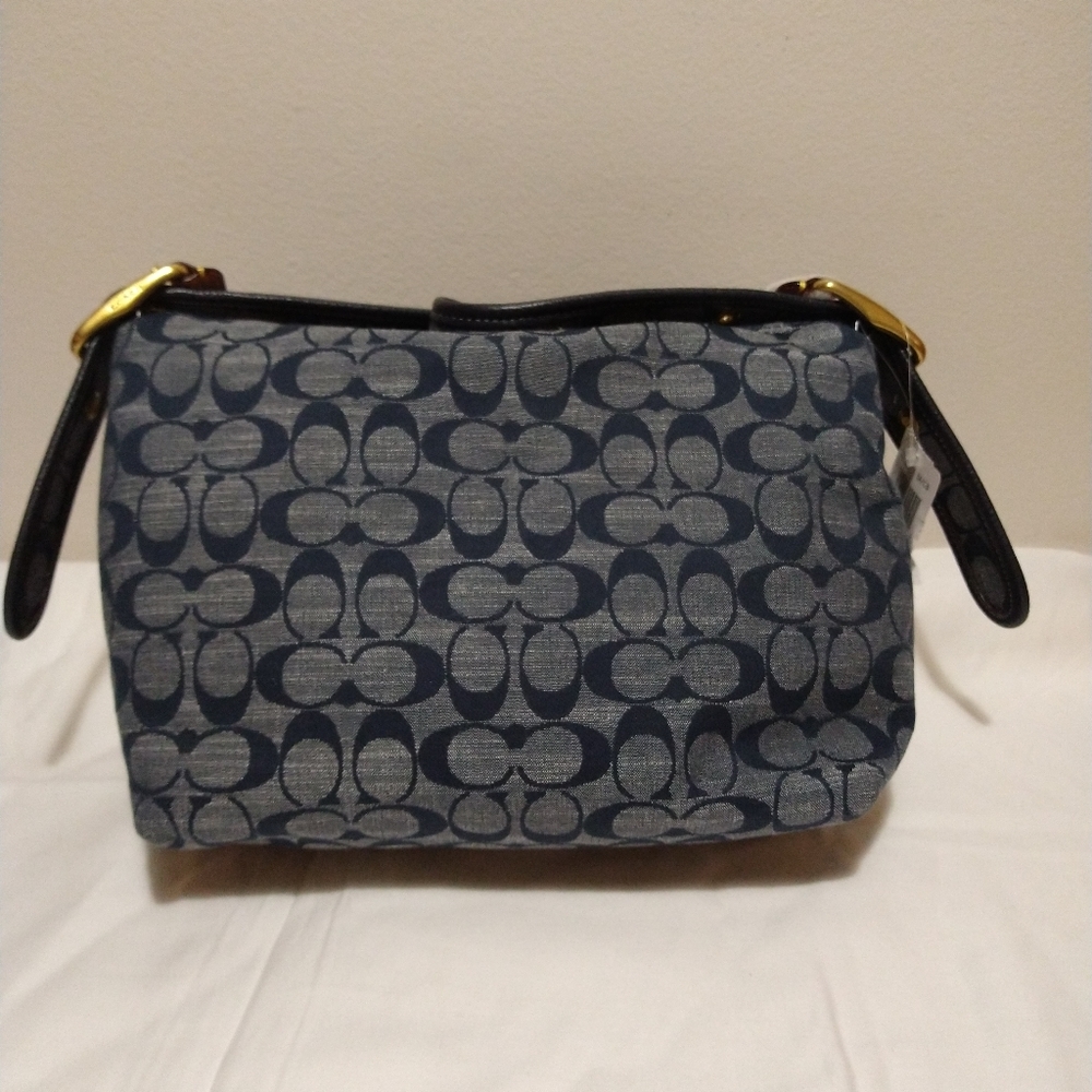 Sold**Coach New York Chambray Signature Cargo Bag - Picture 9 of 16